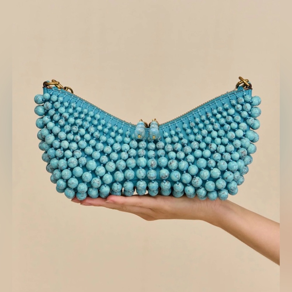 CULT GAIA MERCIER MINI SHOULDER BAG IN IBIZA TURQUOISE NIB - Picture 5 of 12